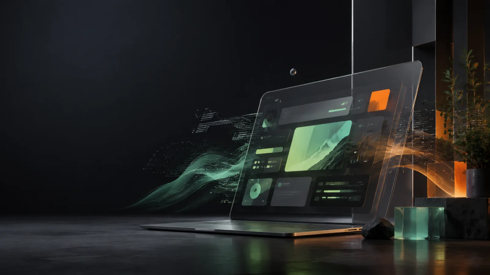 Illustration d’une interface numérique moderne conçue par Webam Studio